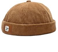 Faringoto Women Hip Hop Hat Brimless Beanie Sailor Hats Mens Hat Docker Cap Khaki