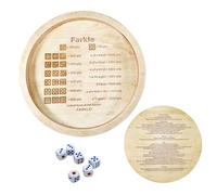 Farkle Classic Dice Game | Farkle Dice Games with Wooden Tray | Funny Family Dice Board Games with 6 Dices | 3 Sizes Dice Trays Games for Friends (Dice Random Color)