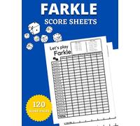 Farkle Score sheets: 120 Farkle Scorecards with Farkle dice score rules