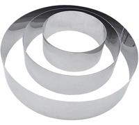 FARKZIQ New 3pcs Round Heart Shape Rectangle Stainless Steel Cake Tins Mold Baking Ring Set Cookie Biscuit Cutter (Round Shape)