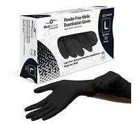 Farla Medical MediHands Disposable Large Nitrile Gloves - Powder Free and Latex Free Surgical Gloves - Multi-Purpose, Single Use Medical Gloves - Box of 100, Black