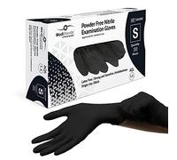 Farla Medical MediHands Disposable Small Nitrile Gloves - Powder Free and Latex Free Surgical Gloves - Multi-Purpose, Single Use Medical Gloves - Box of 100, Black