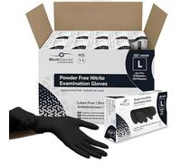 Farla Medical MediHands Nitrile Gloves - Disposable Black Gloves - Powder Free & Latex Free Nitrile Gloves Large - Multi-Purpose, Single Use - Box of 1000