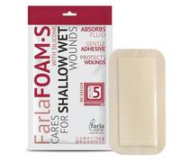FarlaFOAM S Soft Bordered Silicone Foam Dressing by FarlaCare 10 x 20cm, Pack of 5 - Highly Absorbent, Multilayered Adhesive Dressings for Wounds Pads - Gentle Skin Friendly Wound Dressings