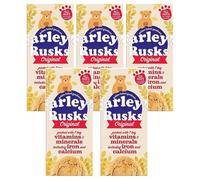 Farleys Rusk Original 9 Biscuits 150g Pack of 5 Baked Cookies Sweet Biscuits Snack Treat Calcium Iron Mineral Vitamin A B C with Welari Thank You Card | (5pack) (750g)