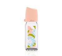 FARLIN Anti-Colic Glass Baby Bottle, 8 oz - with Silicone Pacifier for 1 Month+ Babies - Thermal Resistant, BPA Free and Dishwasher Safe, Roll-Proof Oval Design (8oz,240ml/cc, Eternity)