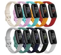 Farluya 10 Pack Compatible with Fitbit Inspire 3 Bands for Women Men,Soft Sport Bands Silicone Replacement Wristband for Fitbit Inspire 3 Tracker Smart Watch, Small