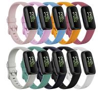Farluya 10 Pack Soft Silicone Watchbands Compatible with Fitbit Inspire 3 Watch,Waterproof Sport Replacement Wristband for Fitbit Inspire 3 Tracker,Quick Release Rubber strap for Women Men,Large