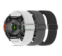 Farluya 3 Pack Quick Fit Watchband Compatible with Garmin Fenix 8 47mm/7 Pro/7/6 Pro/6/5 plus/5/E,22mm Soft Elastic Nylon Adjustable Sport Strap for Forerunner 965/970/Instinct 1/2/3 45mm Solar