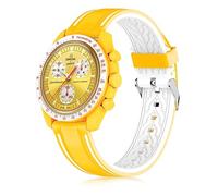 Farluya Silicone Band Compatible with Moonswatch,Soft Waterproof Quick Release Rubber 20mm Replacement Watchband for Omega X Swatch Moonswatch Speedmaster/Rolex/SEIKO for Women Men.