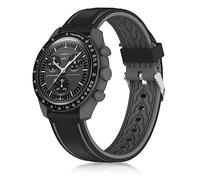 Farluya Swatch Omega Moonswatch Speedmaster Watch Replacement Band,Soft Silicone Bands Compatible with Omega X Swatch Moonswatch Speedmaster/Rolex/SEIKO 20mm Watch, Black Grey