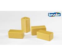 Farm Accessories 4 Square Quadrant Straw/Hay Bales - Bruder 02342 NEW