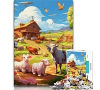 Farm Animal 1000 Piece Jigsaw Puzzle for Adults Teens,Staycation Kill Time Every Piece Is Unique - Challenging Family Fun Game (50x75cm)