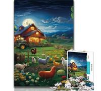 Farm Animal 1000 Piece Jigsaw Puzzles for Adults & Teens,Brain Intelligence Challenge Addictive Toys for Home Decoration (38x26cm)