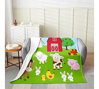 Farm Animal 3D Printed Flannel Throw Blanket, Fluffy Warm Fleece Blanket Soft Farm Animal Blankets, for Bed and Sofa and Couch, Kids Adults Cozy Blanket