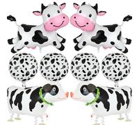 Farm Animal Balloons Cow Pig Balloon Walking Animal Balloons Baby Shower Boy Girl Barnyard Farm Animals Theme 1st 2nd Birthday Party Decoration Western Cowgirl Theme Party Decor Supplies 8 Pcs