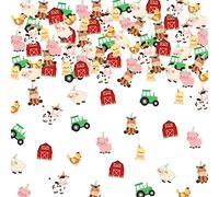 Farm Animal Birthday Decorations 200pcs Farm Animal Confetti Table Decorations Red for Girls Farm Animal Themed Stickers for Baby Shower Baby Girl Barnyard Party Decoration