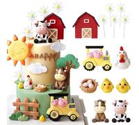 Farm Animal Cake Decoration Chicken Birthday Decoration