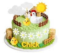 Farm Animal Cake Decoration Chicken Birthday Decoration Chick Egg Cake Topper for Farm Animal Baby Shower Birthday Party Decorations