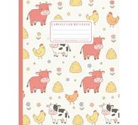 Farm Animal Chicken Cow Notebook: Wide Ruled Composition Book for Learning & Fun Activities: 7.5 x 9.25 Inch Hay Bale Design: Lined Paper School Supply for Young Children & Homeschooling