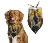 Farm Animal Chicken Rooster Dog Bandana Adjustable Pet Scarf Bib Cute Triangle Handkerchief for Dogs Cats Gifts