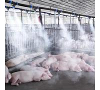 Farm Animal Cooling Misting System Kit, Adjustable Water Output for Livestock Comfort, Easy Setup Outdoor Cooling Solution for Cattle Chicken Pig Duck Farms
