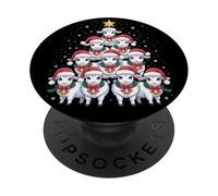Farm Animal Cute Goat Lover Christmas Tree With Santa Hat PopSockets Adhesive PopGrip