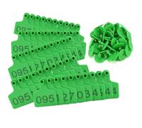 Farm Animal Ear Tags， Cattle Ear Tags Pack of 100 Numbered PE Multiple Sizes(Green,4 * 5cm 001-100)