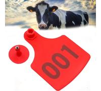 Farm Animal Ear Tags， Livestock Ear Tags 001-500 Sizes 4x5cm 6x7.5cm 7.5x10cm(Red 7.5 * 10cm,101-200)