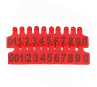 Farm Animal Ear Tags， Pack of 100 Livestock Ear Tags No. 301-400 Multiple Sizes for Cows Goats Sheep Pigs(Red,4 * 5cm 301-400)