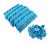 Farm Animal Ear Tags， Pack of 100 Livestock Ear Tags No. 301-400 Multiple Sizes for Cows Goats Sheep Pigs(Blue,7.5 * 10cm 101-200)