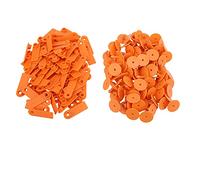 Farm Animal Ear Tags， TPU Blank Ear Tags for Livestock Pack of 100(Orange)