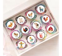Farm Animal Edible Cupcake Toppers - 12 x 4cm/1.5 Inch Discs PRECUT Wafer Card Cake Decorations with Barnyard Friends for Kids’ Birthdays & Petting Zoo Parties (12)