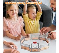 Farm Animal Fence Figurines, Horse Stable Model -Realistic Figures Collection, Miniature Pretend Play Toys, Durable Fun Accessories, Boys Girls Gift | Horse Figurines For Birthday Children's Day Play