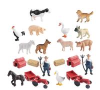 Farm Animal Figurines 1 Set Realistic Comprehensive Farm Animal Toys Includes Animals, Farmer, Tools & More Developmental Parent-Child Plastic Toys, Birthday, Set 1 Animals