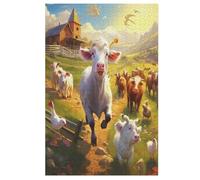Farm Animal Jigsaw Wooden Puzzles for Adults 1000 Piece Puzzle Challenging Game Toys Birthday Gift for Adults Kids Boys Girls 78×53cm
