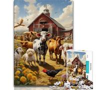 Farm Animal Jigsaws Puzzles 1000 Pieces for Adults Gifts,Stress Reliever Staycation Kill Time with Matching Poster And Trivia Sheet (50x75cm)