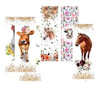 Farm Animal Pens 8PC Chicken Pig Horse Gel Ink Pen Fine Point Smooth Writing Black Set Kawaii School Office Stationery Supplies Fun Cow Print Bulk Gifts for Women Kids Teachers Birthday Party Favors