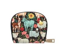 Farm Animal Print Coin Purse PU Leather Portable Coin Purse with 12 Card Slots Mini Change Wallet for Women and Thoughtful Gifting