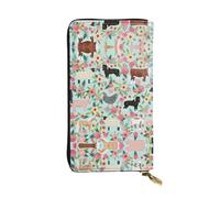 Farm animal Print Leather Long Clutch Wallet â€“ Fashionable Personalized Wallet, Multiple Card Slots, Gift Ready, Black, One Size