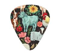 Farm Animal Printed Custom 12 Pieces Guitar Pick In A Box,The Pick Makes Sound Clear, Ukulele, Electric Bass (0.46 0.71 0.96mm)