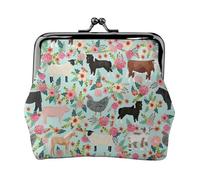 Farm Animal Printing Small Travel Kit Wallet, Compact Pouch For Camping Adventures And Fishing Trips, Black, One Size, Art Deco