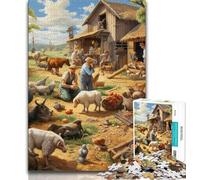 Farm Animal Puzzles 1000 Pieces for Adults,Challenging Game And Family Play for Is Ideal As A Gift for The Whole Family (50x75cm)