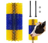 Farm Animal Scratch Brush, 44.45 x 19.8 cm Half Round Scratch Brush, Relieve Itching on the Back of Livestock for Horse, Elk, Beef, Pig, Sheep (Yellow with 2 Screws)