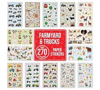Farm Animal Stickers for Children Scrapbooking, Crafting, Decorating - Over 270 Self Adhesive Paper Stickers 14 Designs - Party Bag Fillers for Kids, Boys, Girls, Toddlers - Tractor, Farmyard, Horse