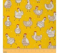 Farm Animal Upholstery Fabric by The Yard Cute Chicken Reupholstery Fabric for Chairs Farm Nursery Decor Funny Country Theme Decorative Waterproof Outdoor Fabric 1 Yard (L92*W150cm) Yellow