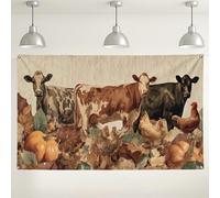 Farm Animal Wall Backdrop, Rustic Vintage Country Style Decor for Photography, Perfect for Fall Harvest Party, Thanksgiving Celebration 71x43 Inch