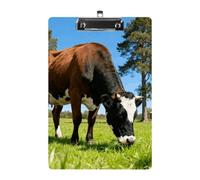 Farm Animals Acrylic Clipboard A4 Letter Size Standard Clipboard with Metal Profile Clip, Hanging File Holder for Teacher, Social Worker, Office Supplies 8.5 X 12.5 Inch