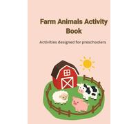 Farm Animals Activity Book: Farm Animals Activity Book trace ,color,count and solve mazes for kids 3 to 6