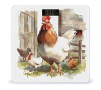 Farm Animals Bathroom Scale Automatic Power On/Off Body Scales LCD Backlight Display Square Digital Scale Rounded Corners Bathroom Scales for Home Bedrooms